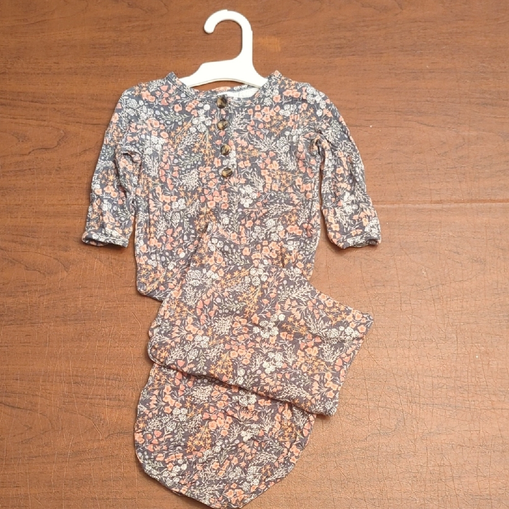 Lou Lou & Company "Bea" Floral Knotted Sleep Gown - Multicolor 3-6m